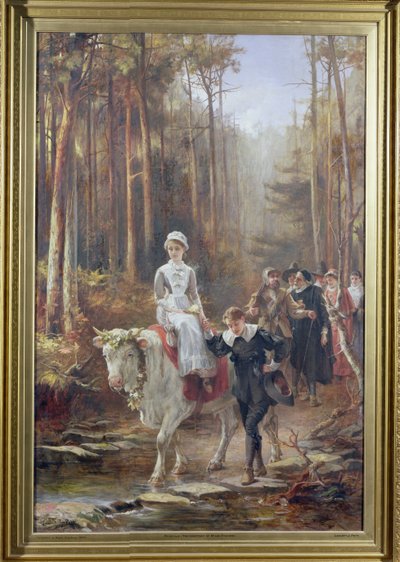 Priscilla, Miles Standish udvarlása, 1885 alkotó: Laslett John Pott